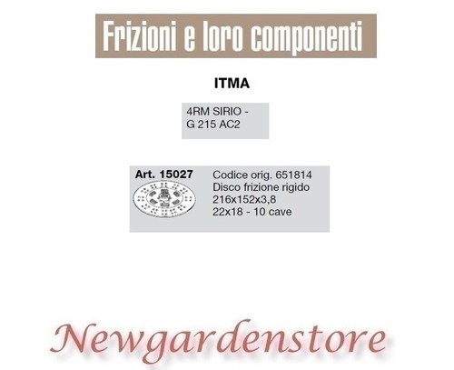 Disque embrayage 15027 - embrayage,